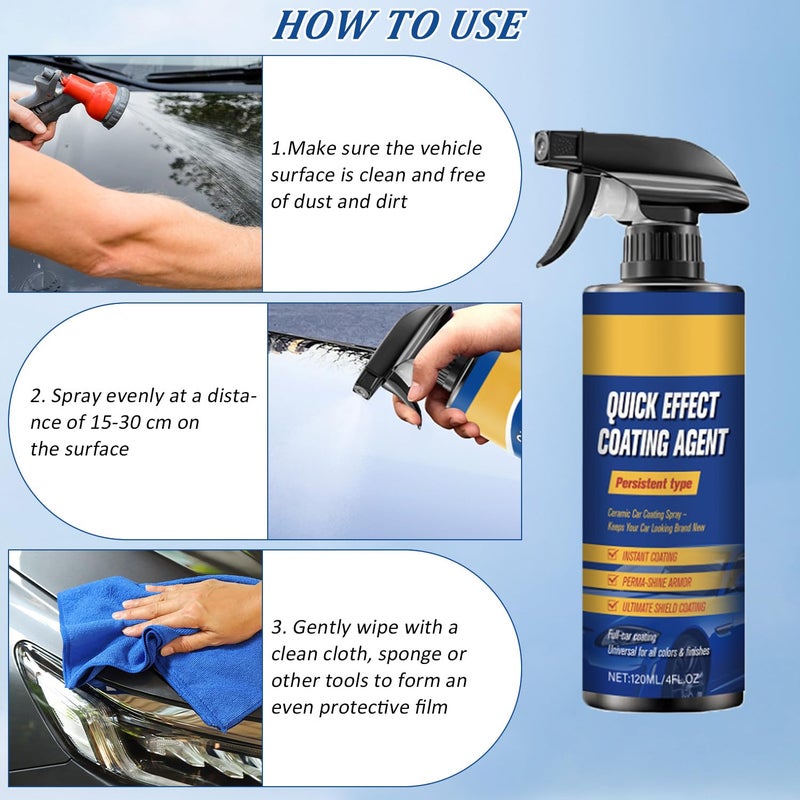 Berthg Advanced Car Quick-Acting Coating Agent Spray with Quick-Acting Formula,Quick Effect Coating Agent for car， Waterless Wash & Scratch Polish for Long-Lasting Protection - Image 5